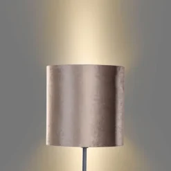 Stehleuchte Schwarz mit Braunem Samt-Schirm 40cm - Simplo
