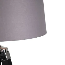 Stehleuchte schwarz mit dunkelgrauem Schirm 45 cm - Tripod