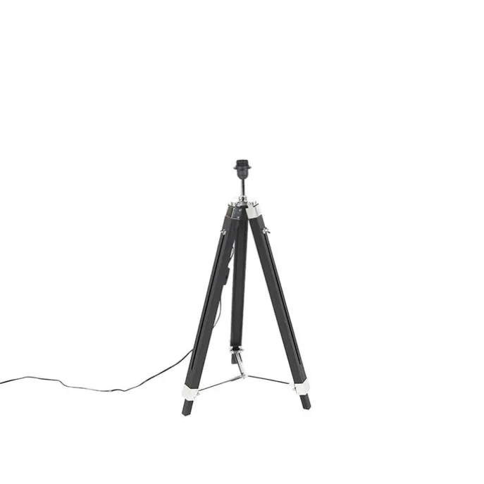 Stehleuchte schwarz mit dunkelgrauem Schirm 45 cm - Tripod