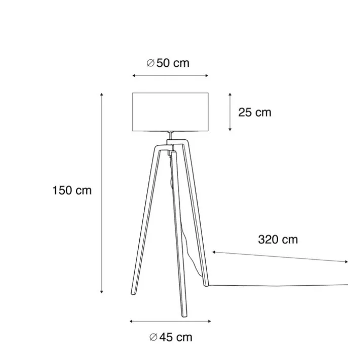 Stehleuchte Schwarz mit Grünem Samt-Schirm 50cm - Puros