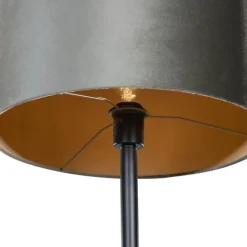 Stehleuchte Schwarz mit Grünem Samt-Schirm 40cm - Simplo