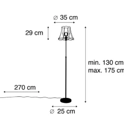 Stehleuchte schwarz mit Granny Frame 35 cm verstellbar - Parte