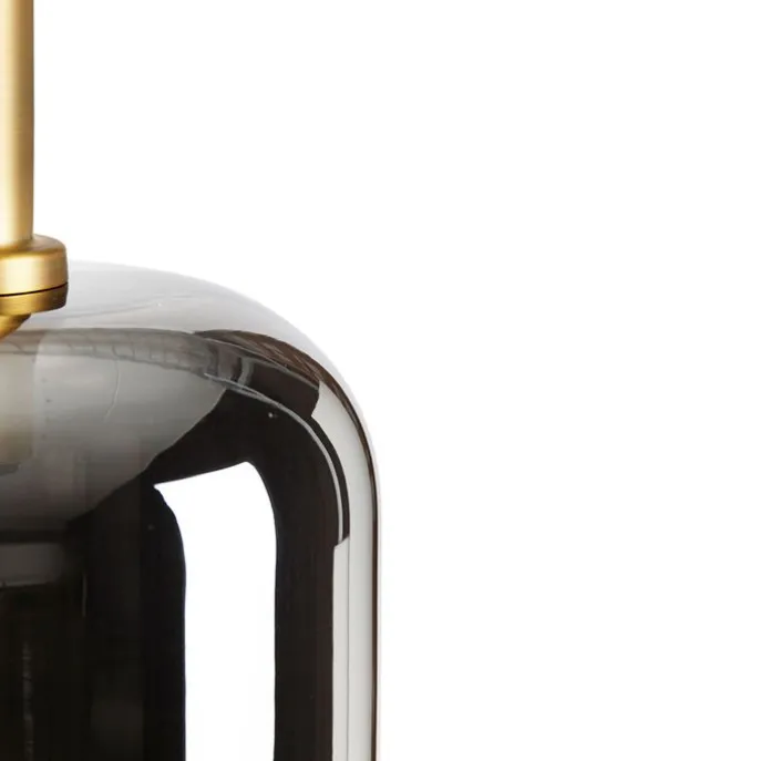 Stehleuchte schwarz mit Gold und Rauchglas inkl. PUCC - Zuzanna