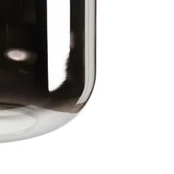 Stehleuchte schwarz mit Gold und Rauchglas inkl. PUCC - Zuzanna