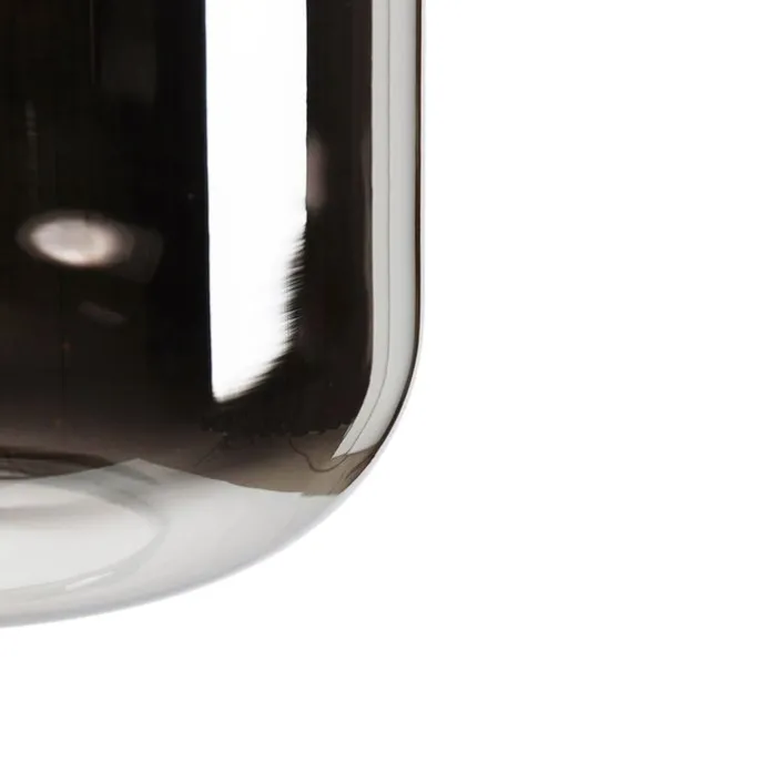 Stehleuchte schwarz mit Gold und Rauchglas inkl. PUCC - Zuzanna