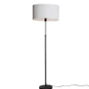 Stehleuchte Schwarz mit ovalem Leinen-Schirm Weiß 50cm - Parte