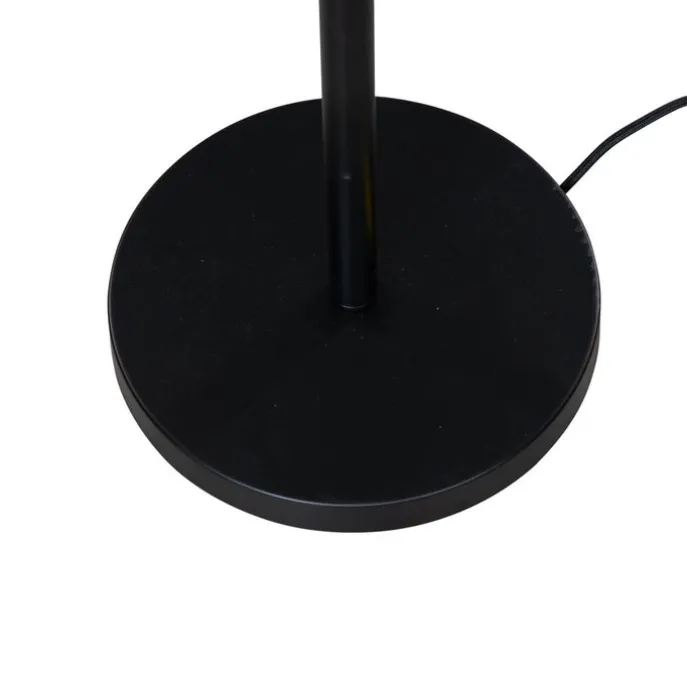 Stehleuchte Schwarz mit ovalem Samt-Schirm 50cm - Simplo
