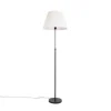 Stehleuchte schwarz mit plissiertem Schirm creme 45 cm verstellbar - Parte