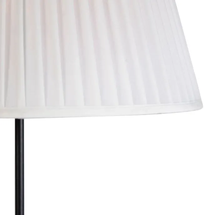 Stehleuchte schwarz mit plissiertem Schirm creme 45 cm verstellbar - Parte