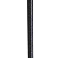 Stehleuchte schwarz mit plissiertem Schirm creme 45 cm verstellbar - Parte