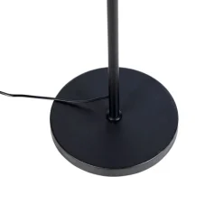 Stehleuchte schwarz mit plissiertem Schirm creme 45 cm verstellbar - Parte