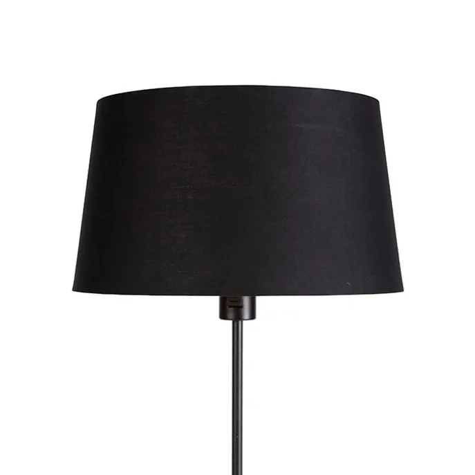 Stehleuchte schwarz mit schwarzem Schirm 35 cm verstellbar - Parte