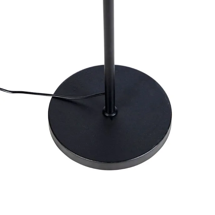 Stehleuchte schwarz mit schwarzem Schirm 35 cm verstellbar - Parte