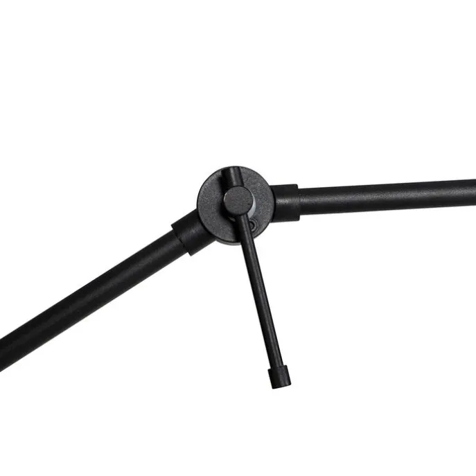 Stehleuchte schwarz mit Schirm hellgrau 50 cm verstellbar - Editor