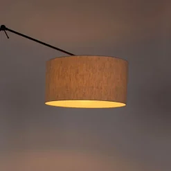 Stehleuchte schwarz mit Schirm hellgrau 50 cm verstellbar - Editor