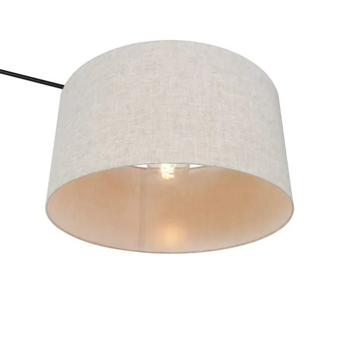 Stehleuchte schwarz mit Schirm hellgrau 50 cm verstellbar - Editor