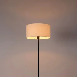 Stehleuchte schwarz mit Schirm weiß 50 cm - Simplo