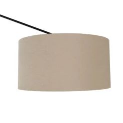 Stehleuchte schwarz mit Schirm hellbraun 50 cm verstellbar - Editor