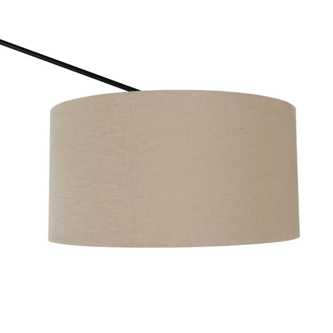 Stehleuchte schwarz mit Schirm hellbraun 50 cm verstellbar - Editor