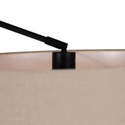 Stehleuchte schwarz mit Schirm hellbraun 50 cm verstellbar - Editor