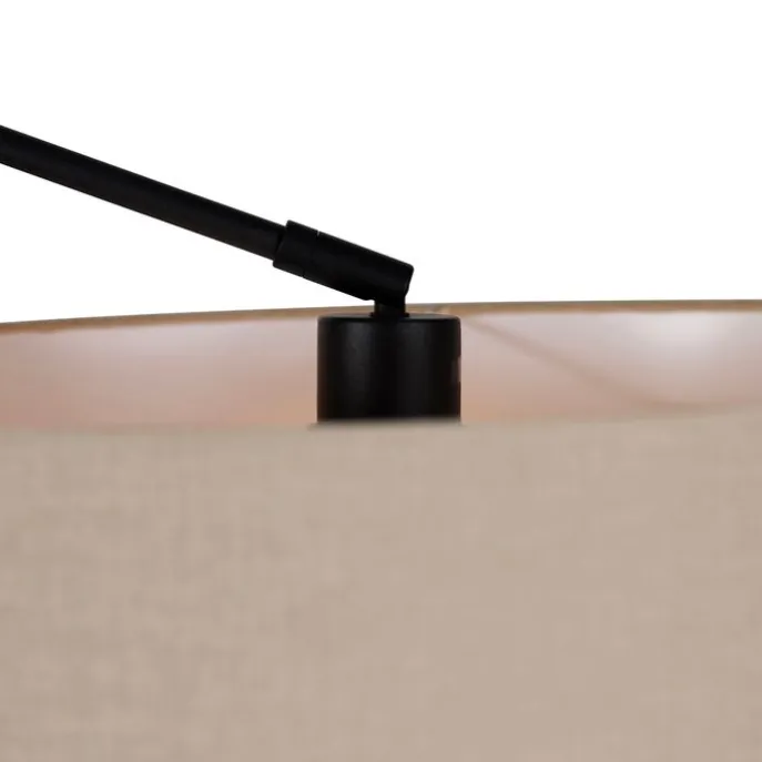 Stehleuchte schwarz mit Schirm hellbraun 50 cm verstellbar - Editor