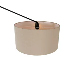 Stehleuchte schwarz mit Schirm hellbraun 50 cm verstellbar - Editor