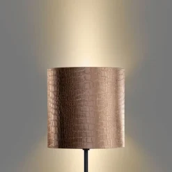 Stehleuchte Schwarz mit Samt-Schirm Krokodil 40cm - Simplo
