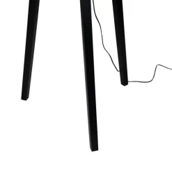 Stehleuchte Schwarz mit Taupe Samt Lampenschirm 50cm - Puros