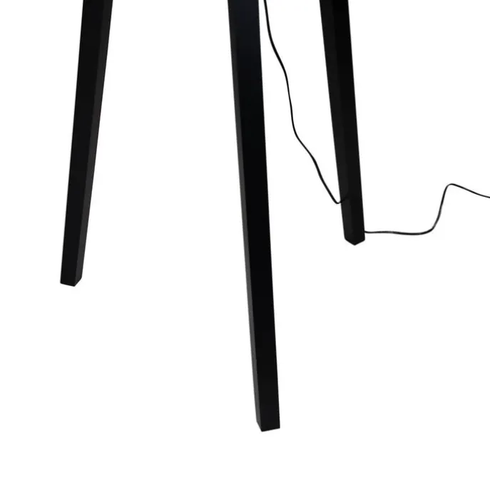 Stehleuchte Schwarz mit Taupe Samt Lampenschirm 50cm - Puros