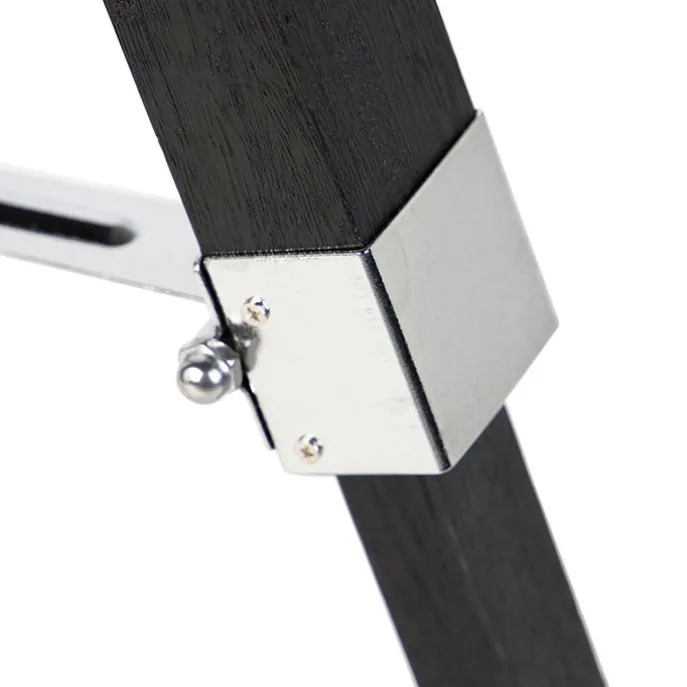 Stehleuchte schwarz mit taupe Leinenschirm 45 cm - Tripod