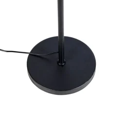 Stehleuchte schwarz mit Veloursschirm schwarz mit Gold 35 cm - Parte