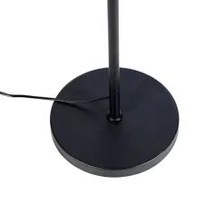 Stehleuchte schwarz mit Veloursschirm Blüten 35 cm - Parte