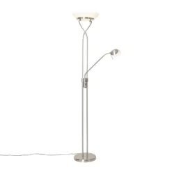 Stehleuchte Stahl inkl. LED und Dimmer mit Leselampe - Empoli