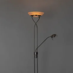 Stehleuchte Stahl inkl. LED und Dimmer mit Leselampe - Empoli