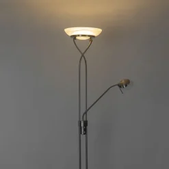 Stehleuchte Stahl inkl. LED und Dimmer mit Leselampe - Empoli