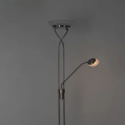 Stehleuchte Stahl inkl. LED und Dimmer mit Leselampe - Empoli