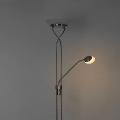 Stehleuchte Stahl inkl. LED und Dimmer mit Leselampe - Empoli