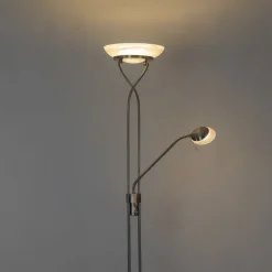 Stehleuchte Stahl inkl. LED und Dimmer mit Leselampe - Empoli
