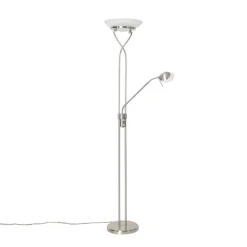 Stehleuchte Stahl inkl. LED und Dimmer mit Leselampe - Empoli