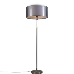 Stehleuchte Stahl mit schwarz/weißem Schirm 45 cm verstellbar - Parte