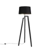 Stehleuchte Stativ mit Baumwollschirm schwarz mit Gold 50 cm - Puros