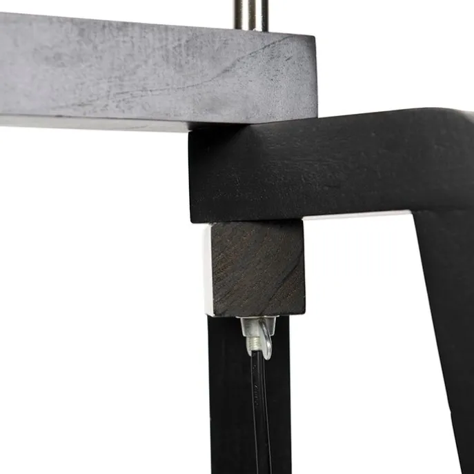 Stehleuchte Stativ mit Baumwollschirm schwarz mit Gold 50 cm - Puros