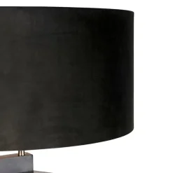 Stehleuchte Stativ schwarz Holz mit schwarzem Schirm 50 cm - Puros