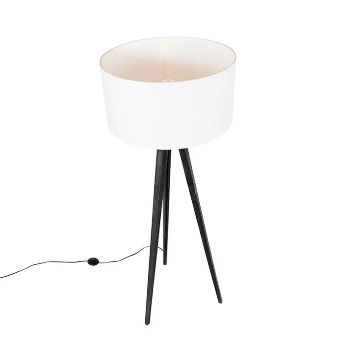 Stehleuchte Stativ schwarz mit Schirm weiß 50 cm - Tripod Classic
