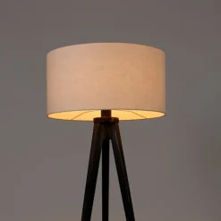 Stehleuchte Stativ schwarz mit Schirm weiß 50 cm - Tripod Classic