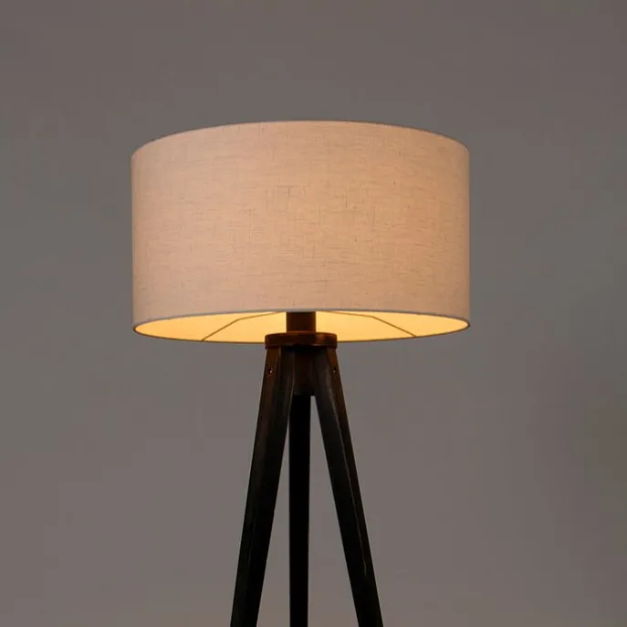 Stehleuchte Stativ schwarz mit Schirm weiß 50 cm - Tripod Classic