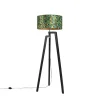 Stehleuchte Stativ schwarz mit Schirm Pfau Design 50 cm - Puros