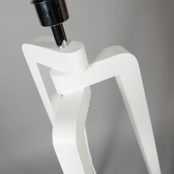 Stehleuchte Stativ weiß mit Lampenschirm 50 cm schwarz - Puros