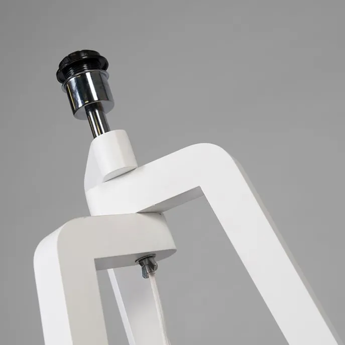 Stehleuchte Stativ weiß mit Lampenschirm 50 cm schwarz - Puros