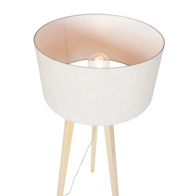 Stehleuchte Stativholz mit Pfefferschirm 50 cm - Puros